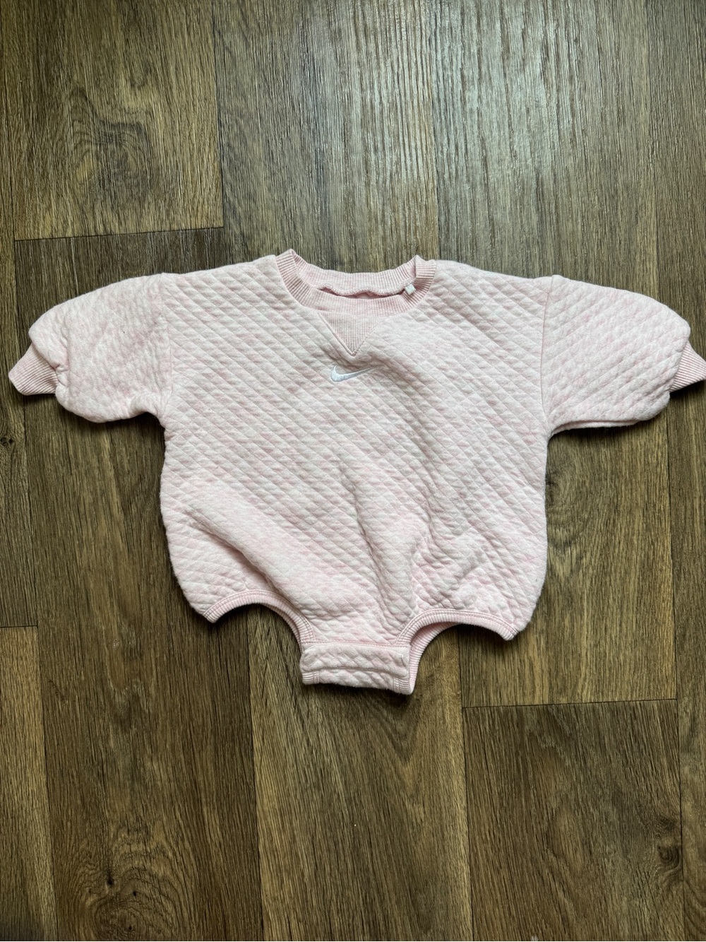 Nike Soft Pink Quilted Baby One-Piece Bodysuit 6 Month